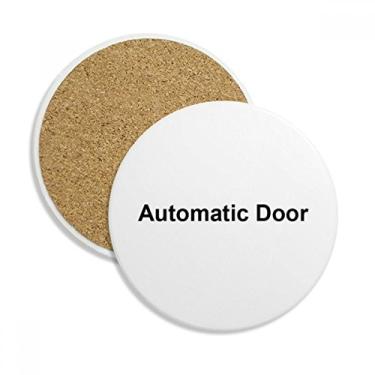 Imagem de Porta Automática Preta Padrão Símbolo Caneca Porta-copos Proteção de Mesa Pedra Absorvente
