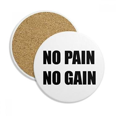 Imagem de Caneca de porta-copos positiva sem dor sem ganho com citação de incentivo preto e pedra absorvente de proteção de mesa