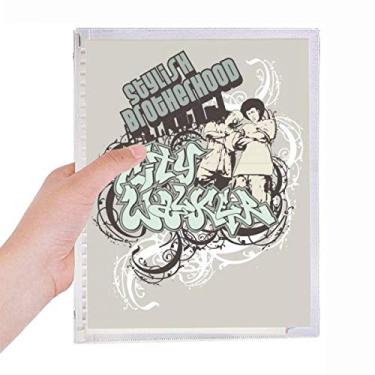 Imagem de Caderno Graffiti Street Culture Boy Brotherhood com folhas soltas em espiral recarregável