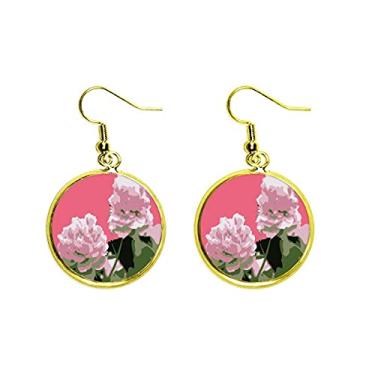 Imagem de Brinco feminino com pingente de orelha e peônia, flor de peônia chinesa