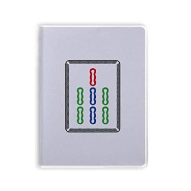 Imagem de Diário de capa macia Mahjong Bamboo Bar 7 azulejos com estampa de goma