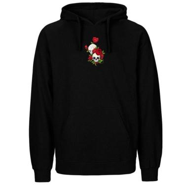 Imagem de Blusa De Moletom Frio Fechado Canguru Com Capuz Estampada Inverno Preta-Masculino