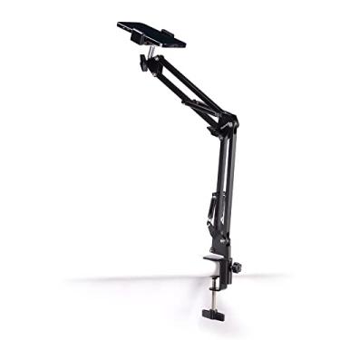 Imagem de PHOTOMYNE Suporte de telefone flexível resistente para mesa, escritório, cozinha com grampo para digitalização de álbum de fotos, suporte para iPhone para mesa - preto