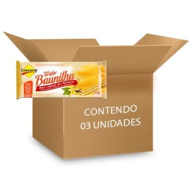 Imagem de Biscoito Wafer Baunilha Zero Lactose, Zero Açúcar Lowçucar contendo 3 pacotes de 115g cada