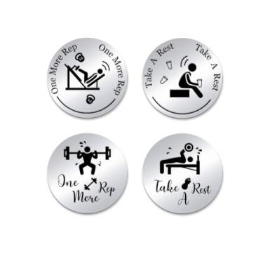Imagem de PH PandaHall 2pcs Workout Gifts Fitness Coin Stocking Stuffers Exercise Coin Birthday Gifts Double-Sided Funny Decision Maker Coin for Mens Womens Sport Lovers, One More Rep/Take A Rest