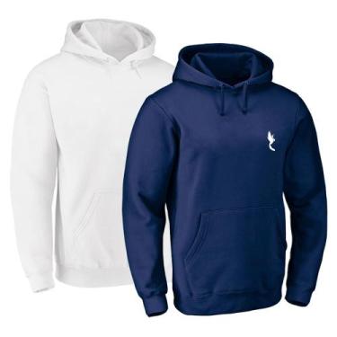 Imagem de Kit 2 Moletom Masculino Bolso Canguru Casual Capuz Conforto - Polo Blu