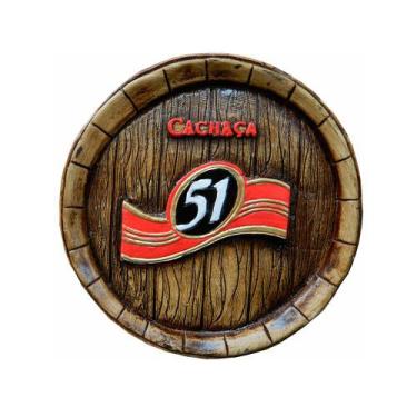 Imagem de Tampa de Barril Rústica Média em Alto Relevo Decor - Cachaça 51 - Retr