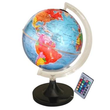 Imagem de Globo Terrestre Gênio Político Iluminação Colorida - 21cm - Libreria