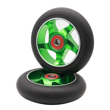 Imagem de Z-FIRST 2 peças de substituição 100 mm Pro Scooter Rodas com ABEC 9 Rolamentos para MGP/Razor/Lucky/Envy Pro Scooters, Verde
