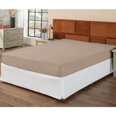 Imagem de Capa Colchão Protetora Queen Com Zíper Cama Box Malha Algodão 30cm Alt
