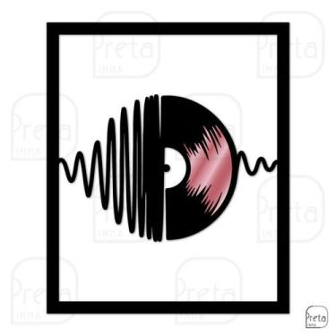 Imagem de Quadro de Parede Decoração Musica Disco de Vinil 60x50cm - Linha Preta