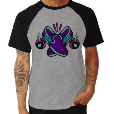 Imagem de Camiseta Raglan Walk The Talk - Foca na Moda, Cinza, Preto, G