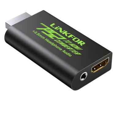 Imagem de Link conversor PS2 para HDMI com conector de áudio de 3,5 mm e cabo - 