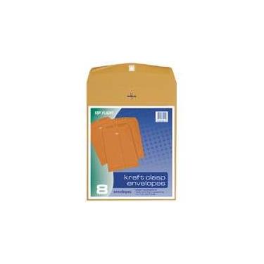 Imagem de Top Flight Envelopes com fecho, fecho de goma e fecho, 25 x 33 cm, kraft marrom, 8 envelopes por pacote (6911068)