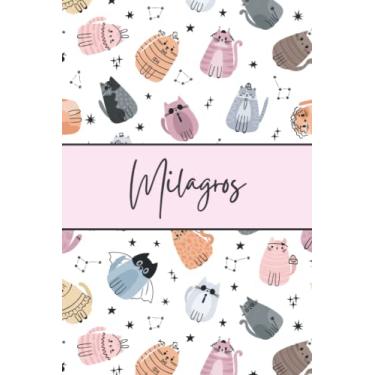 Imagem de Milagros Cat Notebook: Cute Cat Notebook - Funny Crazy Cat Pattern For Cat Lovers - Pink Lined Journal - Milagros Name Diary