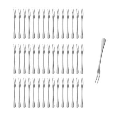 Imagem de Garfo para Petiscos Frutas Sobremesa Garfinho Aço Inox 50un - CASACHA