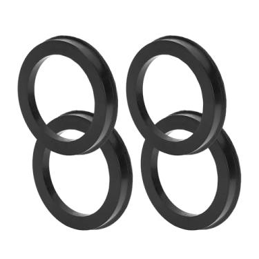 Imagem de TUCKBOLD Anéis centralizados no cubo da roda do carro Rodas duráveis Eixo central amortecedor Hubrings preto 4 peças OD 76,1 mm para ID 57,1 mm policarbonato