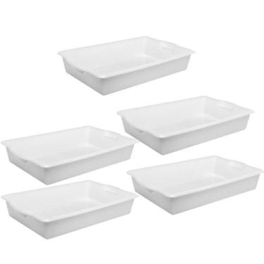 Imagem de Kit 5 Bandejas De Plástico Para Frios Congelados Sem Tampa Açougue Pad