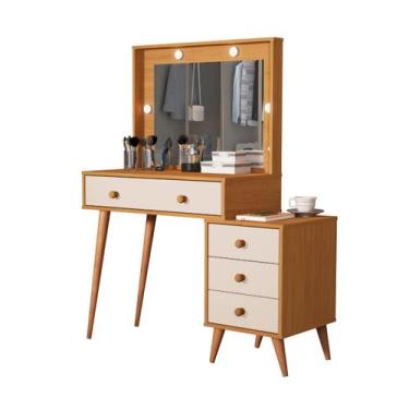 Imagem de Penteadeira camarim led luxo barata MDF Agata Basoto Brasil