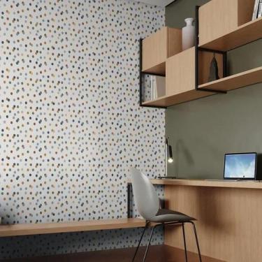 Imagem de Papel de Parede Revoada Mini Pinceladas lilás, vermelho e mostarda 440