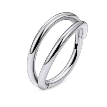 Imagem de Ruifan 20G 18G 16G Anéis de nariz de titânio para mulheres Double Open Stack CZ Clicker articulado septo nariz anel lábio hélice cartilagem argola brinco daith torre concha piercing corporal joias