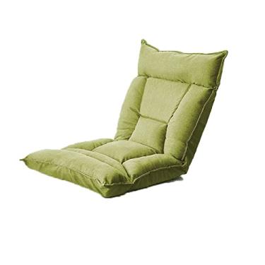 Imagem de ZABEES Banco de descanso para os pés, espreguiçadeira dobrável, varanda, lazer, ajustável, sofá preguiçoso, banco de tatami, removível e lavável, espreguiçadeira, para sala de estar, assento