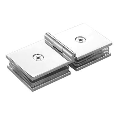 Imagem de Dobradiças de porta de chuveiro resistentes, dobradiças de porta de vidro quadrado de latão para vidro temperado de 8-12 mm, fechamento automático a 25°