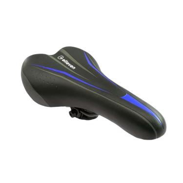 Imagem de Selim Ride ii Mtb Preto/Azul Macio Confortável de Espuma com Castanha - Elleven