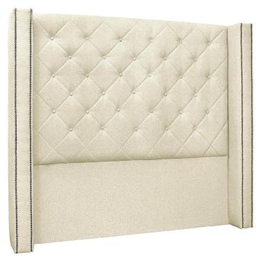 Imagem de Cabeceira Casal King Cama 195cm Louise S06 Linho Pérola - Mpozenato