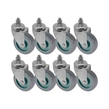 Imagem de Kit 8 un roda rodízio giratório rosca pvc bp 2 pol 50mm - AJAX