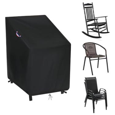 Imagem de Topcover Capa Para Cadeira De Balanço Ao Ar Livre, Empilhável À Prova D'Água Com Fivela Elástica, Gramado Móveis (70 Cm Largura X 86 Profundidade 106 Altura)