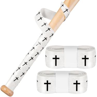 Imagem de Strdfeve 2 peças de fitas cruzadas de taco de beisebol, fita antiderrapante de 1,5 mm, fita adesiva completa e fita de rebatida pré-cortada para substituição de taco de beisebol softball, críquete