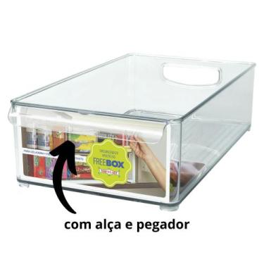 Imagem de Caixa Organizadora Com Puxador Para Geladeira - Armário - Mantimentos 
