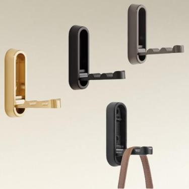 Imagem de SZPENGC Ganchos de parede dobráveis, 4 peças de gancho dobrável de liga de zinco resistente para pendurar casacos, banheiros, cozinha, toalhas, roupões, chapéus, bolsas, chaves (preto)