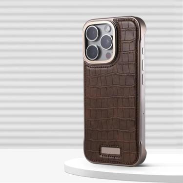 Imagem de HPQWN Capa fina de couro para iPhone 13 Pro, capa antiqueda de luxo, sem moldura, leve (para iPhone 13 Pro/WB EY Desert)