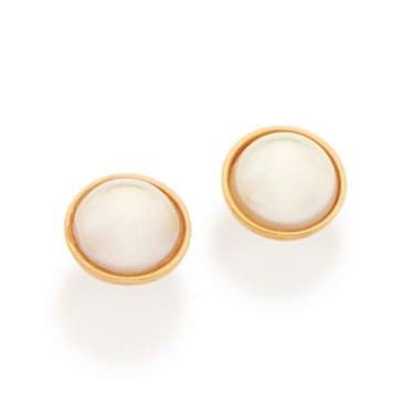 Imagem de Brinco segundo furo folheado a ouro com pérola 526412 - Rommanel