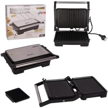 Imagem de Sanduicheira Grill Elétrica, 1000W, Placas Antiaderentes Removíveis, Inox e Preto, 127V ou 220V (220V)
