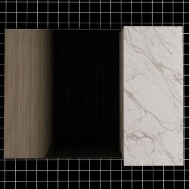 Imagem de Armário de Banheiro 1 Porta 2 Prateleiras com Espelho Mármore Branco B