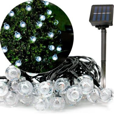 Imagem de Pisca Cordão Bolinhas Solar Externo Jardim 20LEDs 5M Branco