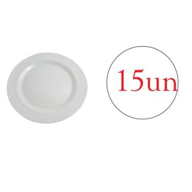 Imagem de Prato Redondo de Melanina Branco linha Luxo festa- Kit 15un -  ARCÓLOR