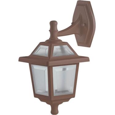 Imagem de Arandela Colonial Marrom E27 Luminária de Parede Varanda Jardim Suporte Superior