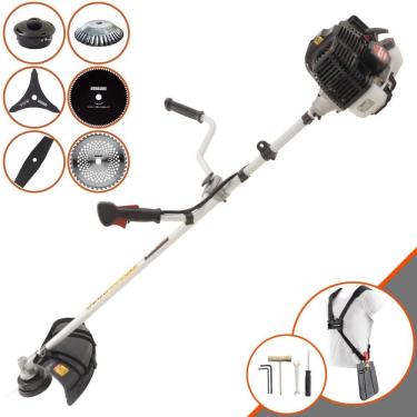 Imagem de Máquina de Cortar Grama Lateral À Gasolina Kawashima KW52LE 52cc 2,5HP de Potência 10.000rpm Roçadeira Multifuncional Completa Com 6 Opções de Cortes