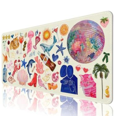 Imagem de NXZGO Tapete de mesa, protetor de couro para mesa, 2GG, mouse pad grande, mouse pad para computador, laptop, para desktop, impermeável, antiderrapante, para escritório e casa, adesivos modernos