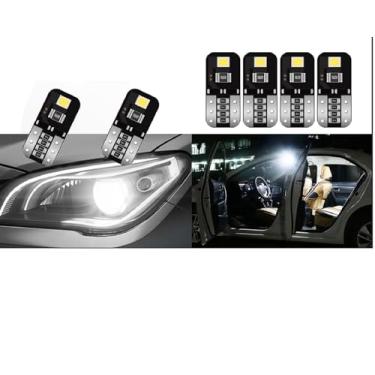 Imagem de HOCOLO 5x T10 158 Lâmpada LED W5W 2825 168 192 194 T10 Lâmpadas de Cunha 12V Branco Frio para Luzes Marcadoras Laterais Cúpula Mapa Porta Cortesia Placa de Licença 0,5W (5x T10 2-SMD)