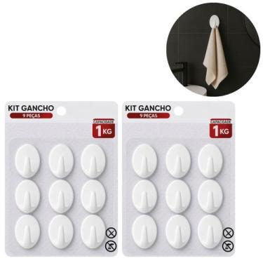 Imagem de 18 Ganchos Adesivo Suporte Porta Toalha Cabide Banheiro - Ami