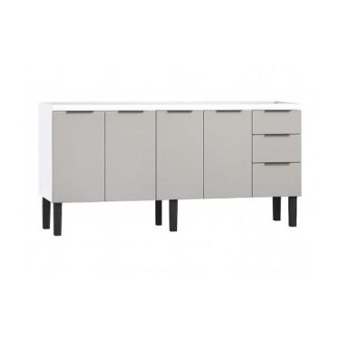 Imagem de Armário de Cozinha 192cm Gabinete Aço 4 Portas e 3 Gavetas - Rainha do