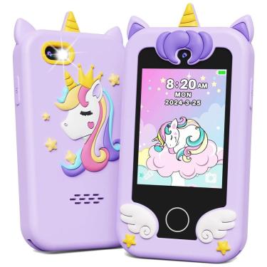Imagem de Telefone Brinquedo Infantil KOKODI Unicórnio Para Meninas 3-10 Anos, Tela Touchscreen HD, Câmera Dupla, 8GB, Brinquedo Educativo Para