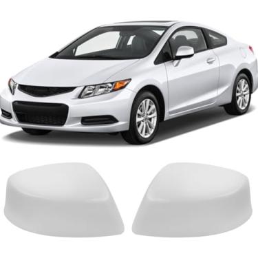 Imagem de Moonlinks Compatível Com Honda Civic 2012-2015, Capa De Substituição Para Espelho Lateral, Tampa Branca Retrovisor Esquerdo E Direito 9ª Geração (1 Par)