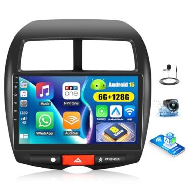 Imagem de [8 Core 6G + 128G] Estéreo automotivo para Mitsubishi Outlander Sport Radio 2011-2017, para Mitsubishi ASX 2013-2015, para RVR 2011-2017 com câmera de backup sem fio CarPlay Android Auto, WiFi/GPS, BT