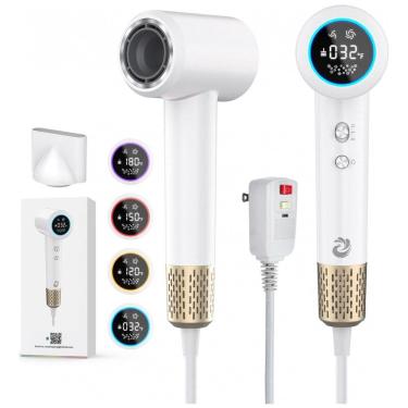 Imagem de Secador de Cabelo KARFUN Plasma, 1500W com Tecnologia de Íons Positivos e Negativos, Display de LED, 5 Temperaturas 2 Velocidades